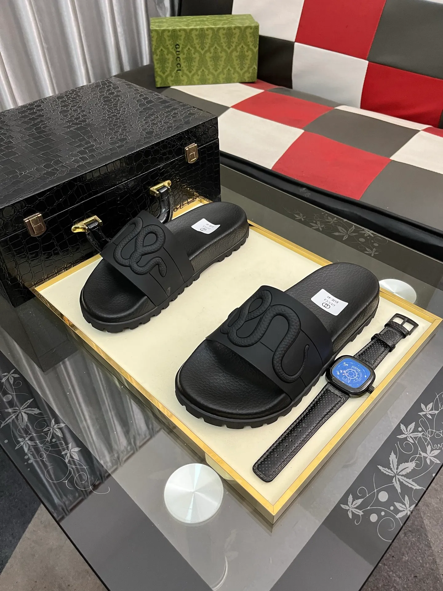 Men's men's shoes💰260⌚️⌚️ＧＵＣＣＩ.Gucci.Official website 1:1 popular slippers hot sale! Original original material 🩴 SIZE: 38-46 (45.46 non-refundable)